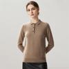 Lekasha Women's Cashmere Goat Wool Polo Collar Loose Knit Sweater - 12-Gauge Long Sleeve Base Layer for Autumn/Winter