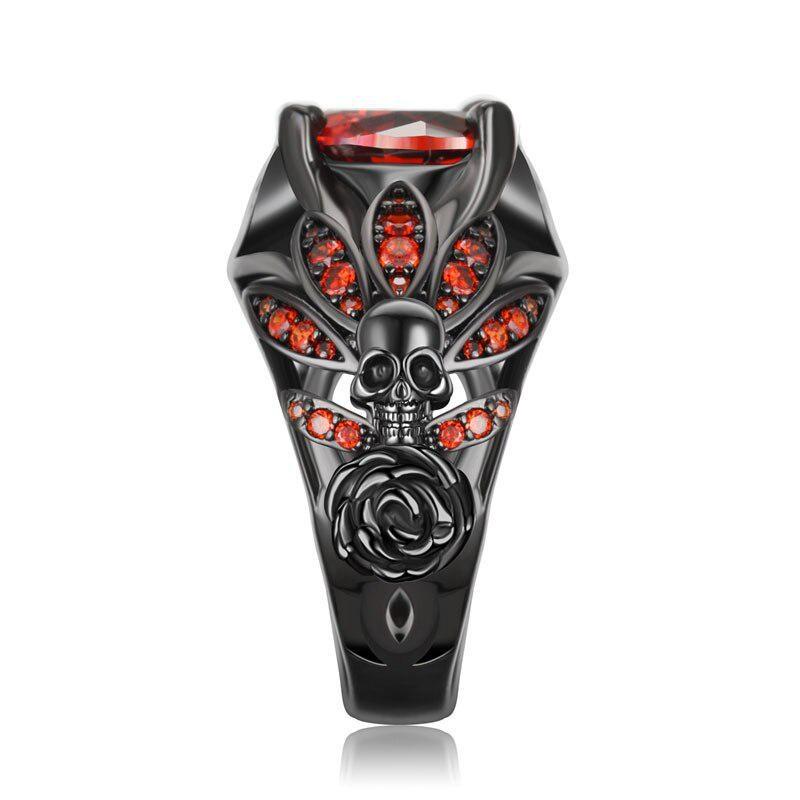 Gothic Black Skull Ring for Women Purple Crystal Rings High Quality CZ Jewelry or Women Christmas Gifts