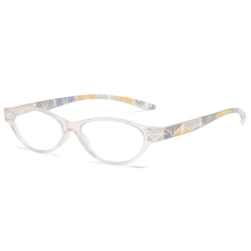 Fashion Transparent Frame Flower Legs Cat-Eye Anti Blue Light Reading Glasses Men Women FULL Frame High Definition Presbyopia Eyeglasses