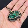 Copper Malachite Gemstone Jewelry Pure Copper Wire Wrapped Handmade Pendant