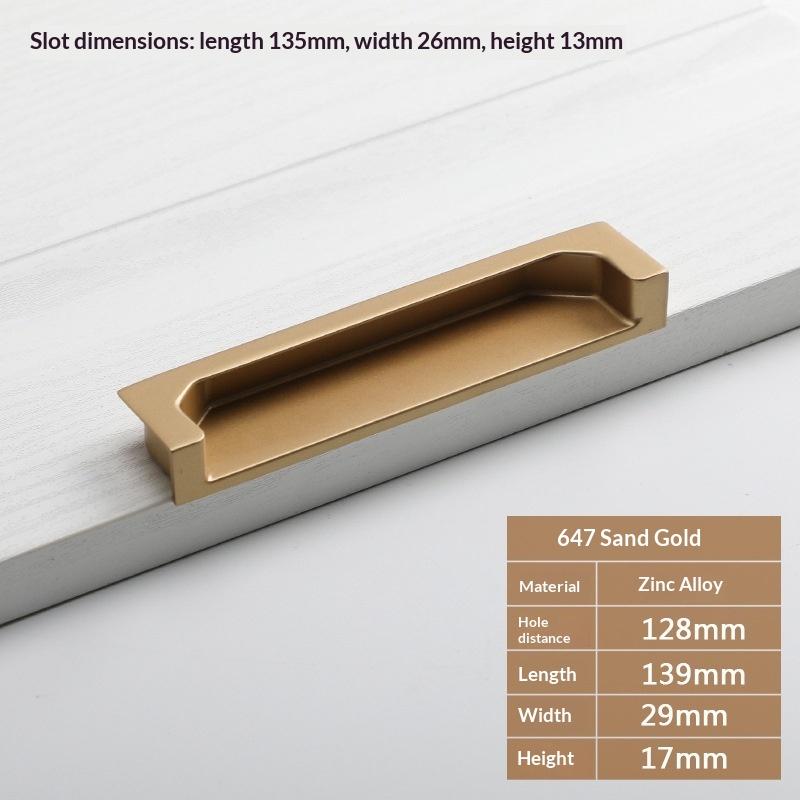 Zinklegierung Einlassbarer Klappgriff Griff Schrank Schubladengriffe Schranktür Eingelassener Öffnungsschlitz Schiebetürgriff Verlängerter Griff