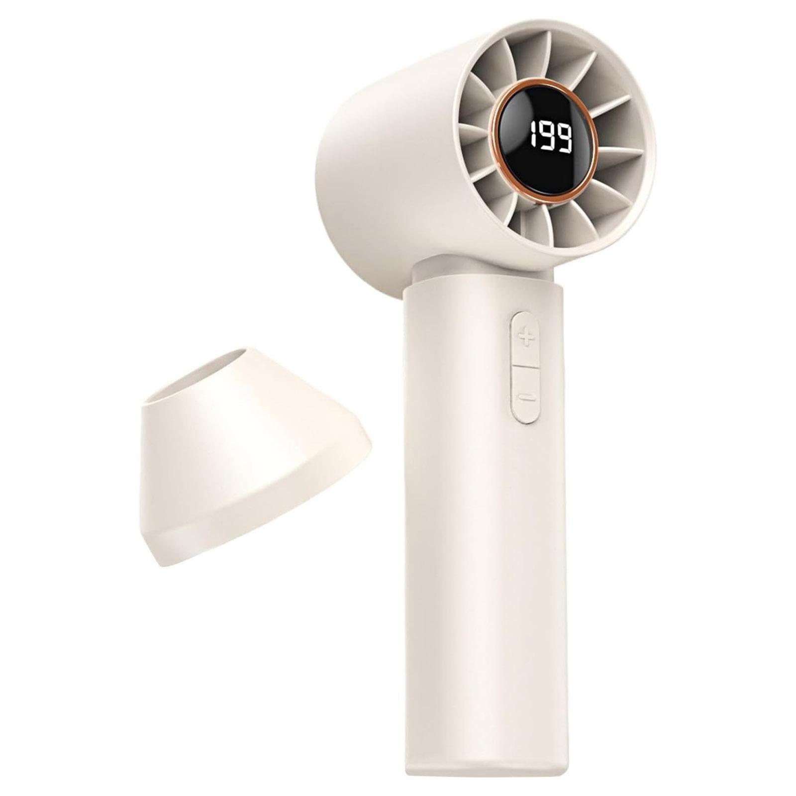 

Portable Handheld Fan with Digital Display High Speed Adjustable Airflow USB Rechargeable Lightweight Compact Design for Indoor Outdoor Use One Size білий