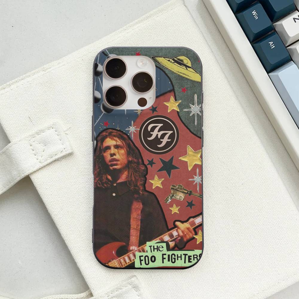 Band F-Foo F-Fighters Classic Rock Phone Case For IPhone 16 15 17 Pro 11 12 13 14 Pro Max Plus Soft Ripple Silicone Cover Shell