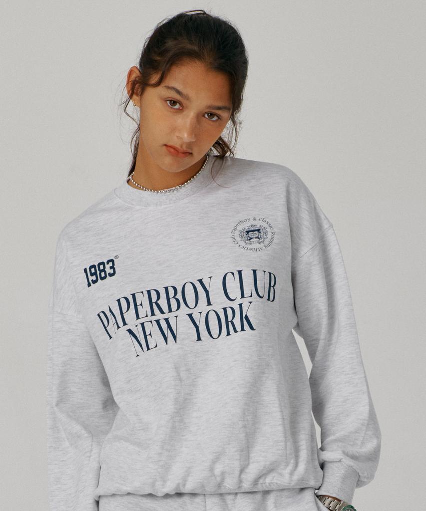 PAPERBOY Sports Club Sweatshirt - White Melange