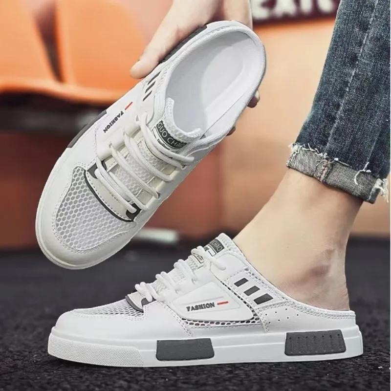 Тапочки для мужчин Большие размеры Мужские кроссовки Летние сетчатые дышащие повседневные — фото 6