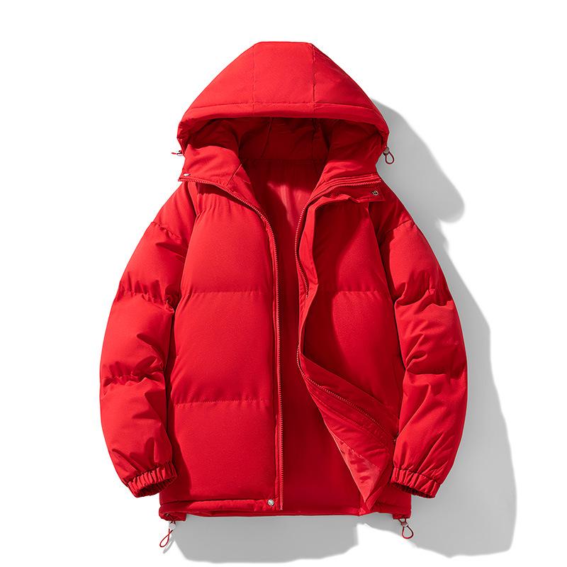 

Men s 2025 Trendy Cotton Puffer Jacket - Solid Color, Stand Collar, Warm Winter Coat 3XL червоний