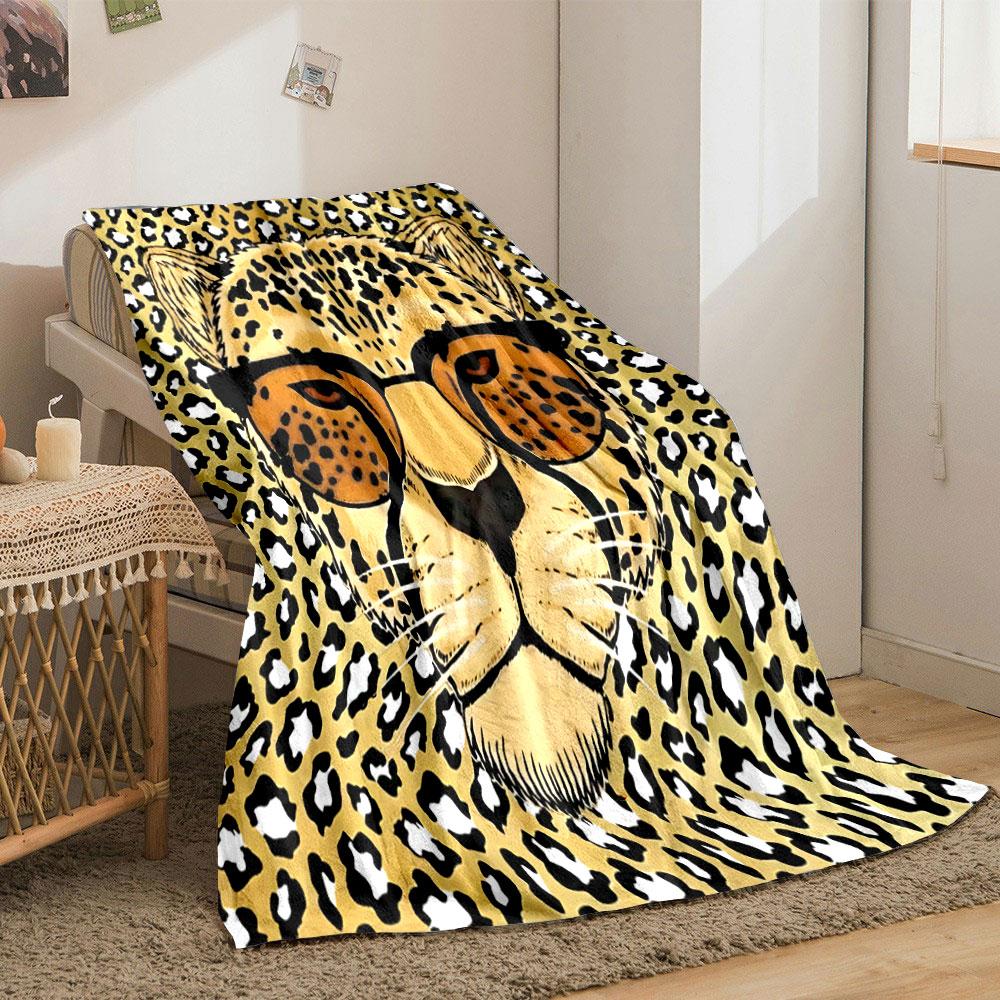 Cool Cheetah with Sunglasses print blanket soft and cozy perfect for the living room bed sofa or a nap,gift
