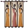 African Women Apron Ceramic Cartoon Window Curtains Bedroom Kitchen Decor Curtain Panel Window Curtains for Living Room