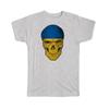 Gift T-Shirt : Ukraine Flag Skull Ukrainian National Colors