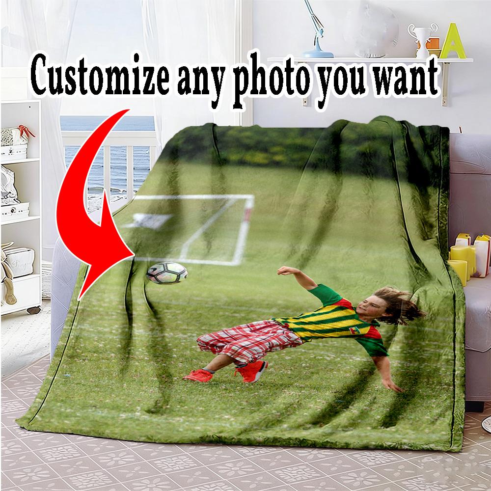 Customize Photos Personalized picture Blanket Multi-purpose Personalized Blanket Warmthful Decor Suitable for Livingroom Office Chair Bedding Chair
