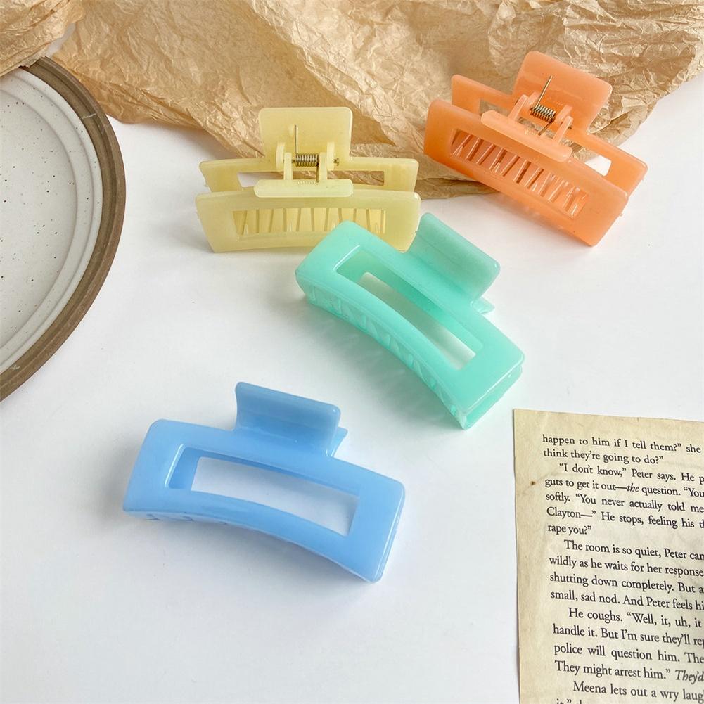 Women Hair Clip Acrylic Colorful Simple Hair Grasping Clip Hair Ornaments