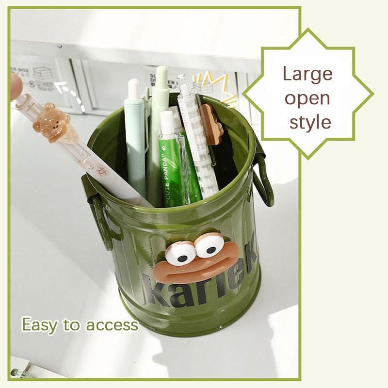 Big Mouth" Iron Pen Container Iron Pen Holder Student Desktop Iron Barrel Office
