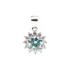 Bien Vetu Blue Moissanite Pendant 1 Carat Floral 4002
