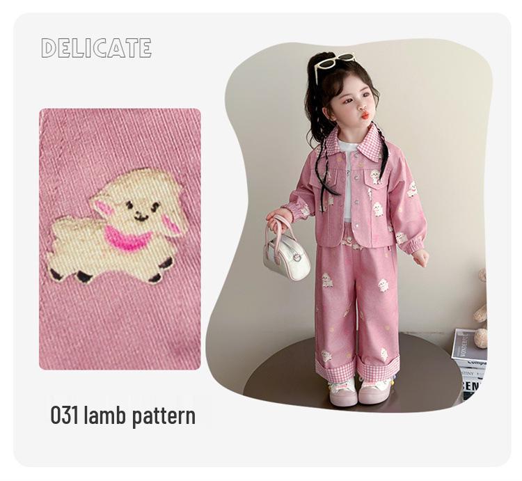 Spring 2025 Stylish Cartoon Two-Piece Set for Baby Girls