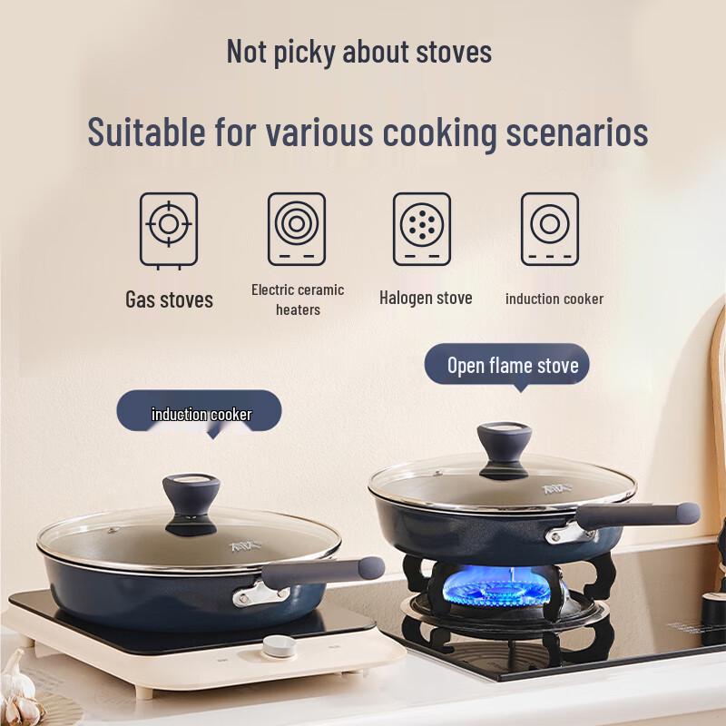 SUPOR 304 Stainless Steel Non-Stick Frying Pan with Titanium