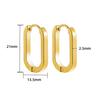 Stainless Steel 18K Gold Oval Earrings Geometric Classic Simple Glossy Stacked Thick Ear Buckle Ear Jewelry