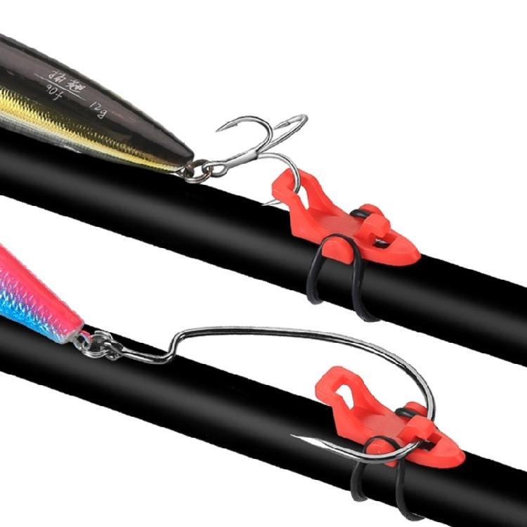 10Pcs Fishings Rod Hook Secure Keeper Baits Holder with 3 Different Rubber Hoop