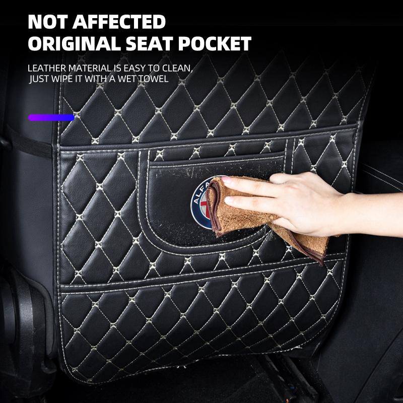 Car Anti-kick Mat Car Seats Anti Kick Pad Mat For Alfa Romeo Citroen LEXUS Dacia Tesla Cadillac Land Rover Toyota Hyundai