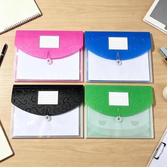 Expandable File Folder Document with Label Slot, Layered Design Waterproof PP Student Holder Envelope, Secure Rope Closure Organizer for Office