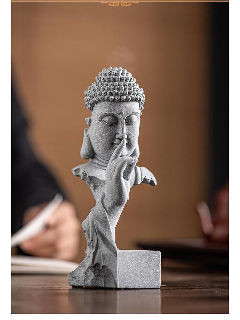 Zen-Style Xian Porcelain Buddha Ornament: Creative Desktop and Tea Room Bonsai Decoration.