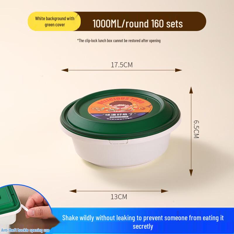 Disposable Round Plastic Meal Box with Lid