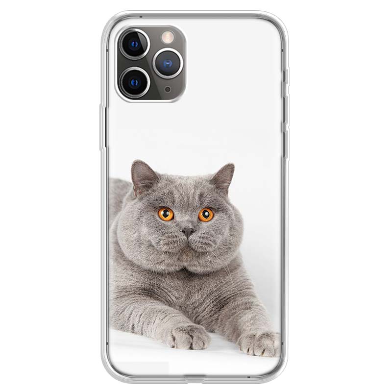 British Shorthair Cat Phone Case For iPhone 17 Air 11 13 Mini 14 15 Plus 16 12 Pro Max 16E SE 7 8 Pattern Soft TPU Back Cover 1