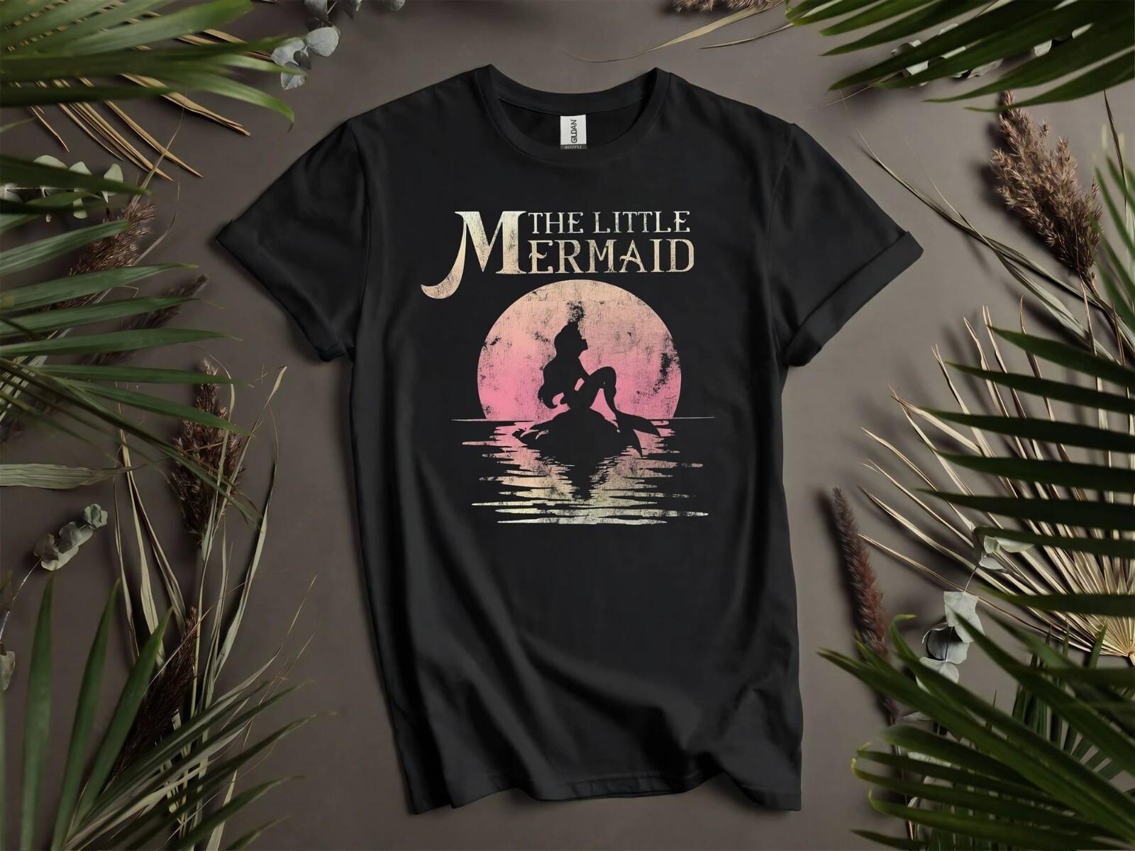 Retro Disney The Little Mermaid T-shirt T shirt Men Women Unisex Tshirt K685 XXXL