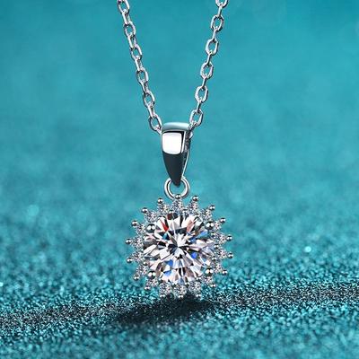 0.5-5ct D Color Moissanite Woman Pendant Sier Necklace For Women Chains Party Bridal Fine Jewelry 925sterling Silver Necklace