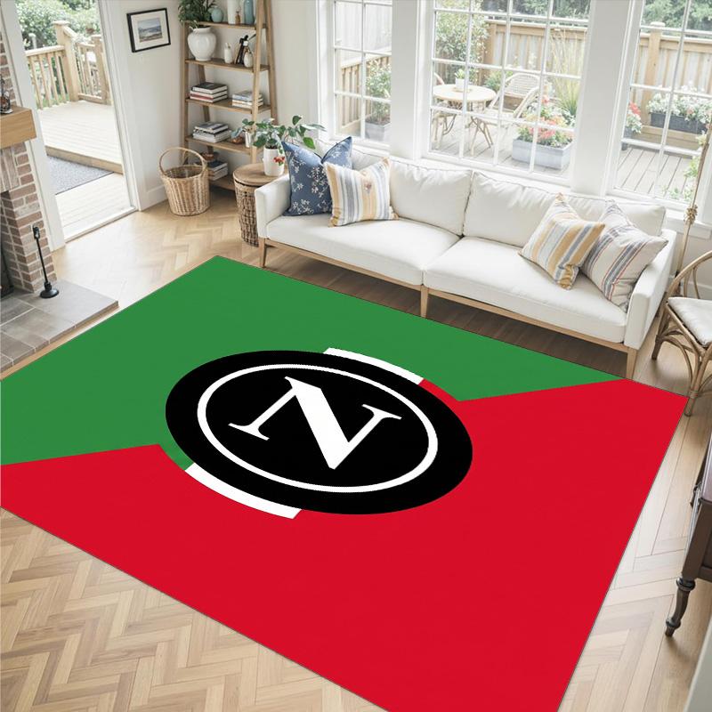 Napoli FC Design Crystal Velvet Carpet Cozy Non?Slip Printed Rug For Bedroom Living Room Entrance