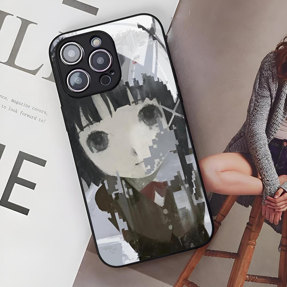 S-Serial E-Experiments L-Lain Phone Case for Iphone 16 15 14 12 11 13 Pro Max Mini X Xr Xs Se 8 Puls Glass Cover