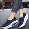 Women's Mesh Shoes Lightweight Breathable Sneakers Comfort Walking Platform Wedges Shoe Slip on Elastic Socks Shoes Muffin Shoes