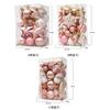 Christmas Baubles Set Rose Gold Color for Indoor Outdoor Decoration Includes Various Shapes for Festive Atmosphere