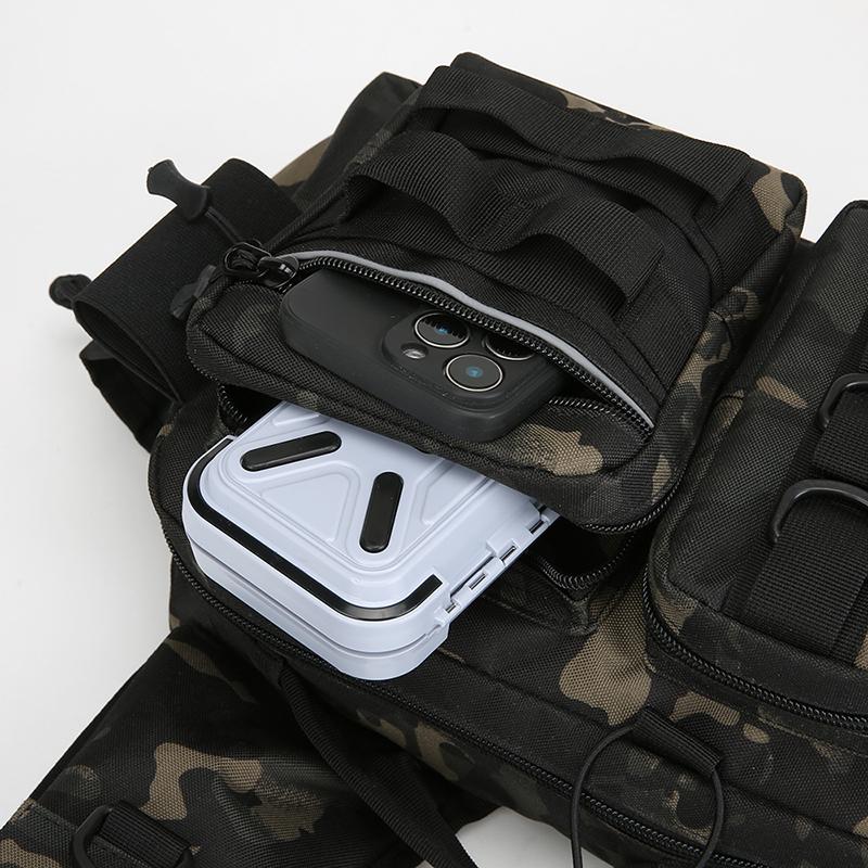 Fishing Tackle Backpack Lure Box Gear Storage Bag Fanny Pack for Men Fly Fishing Backpack with Rod Holder Sling Shoulder Bag