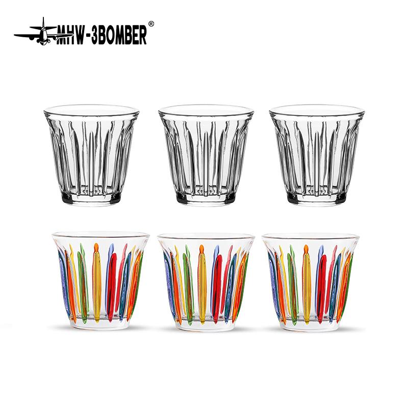 MHW-3BOMBER 6er Set Kleine Glasbecher 90ml/240ml Trinkgläser Latte Gläser für Espresso Glasbecher Café Bar Geschenke für Frauen