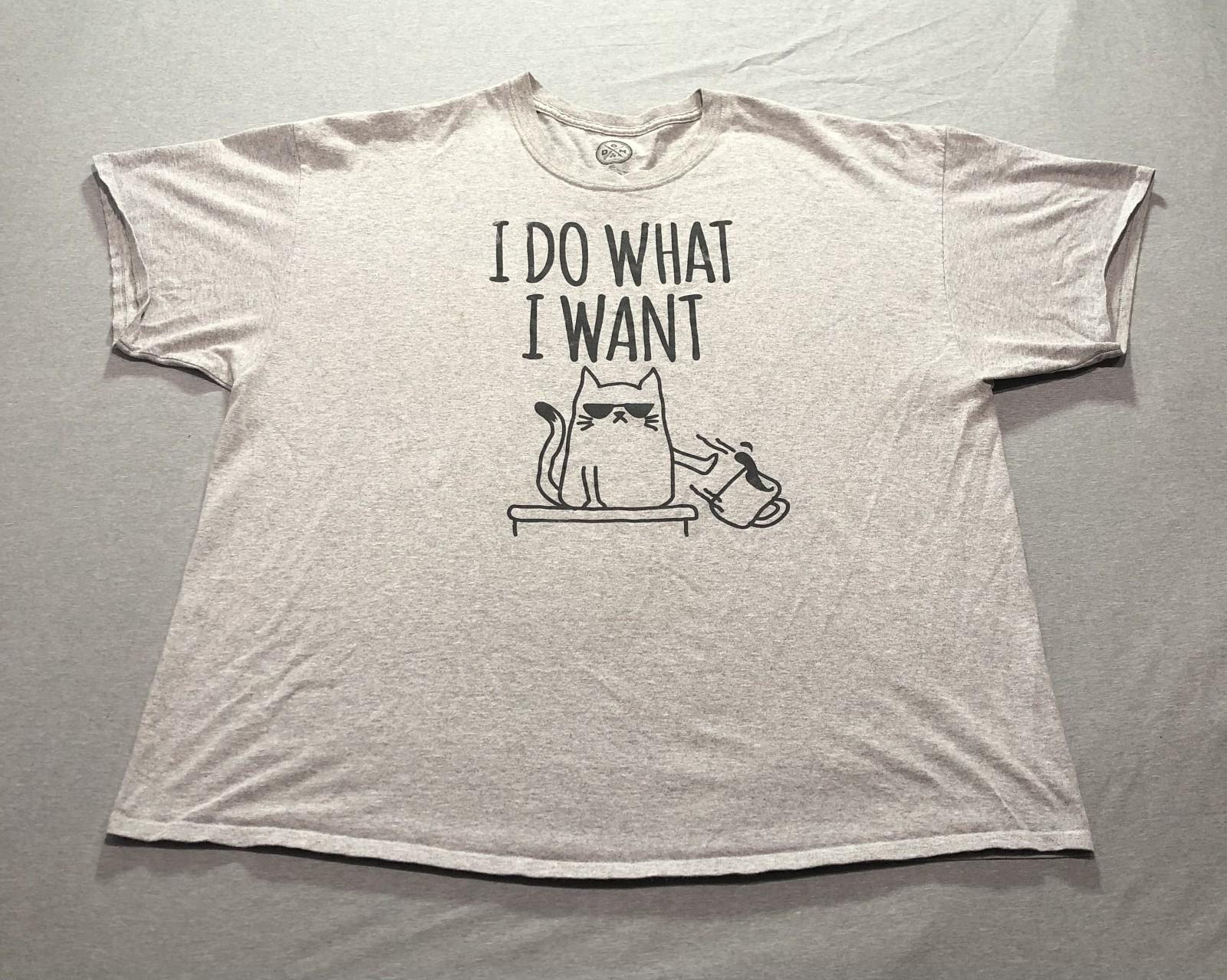 Women s T Shirt 3XL Graphic Print Cat I Do What I Want Lounge Gray Tee M