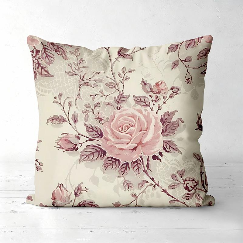 Blumenmuster Kissenbezüge Set aus 4 Stück für Zuhause Polyester Kissenbezug, Sofa Dekokissenbezug Kopfteilkissen