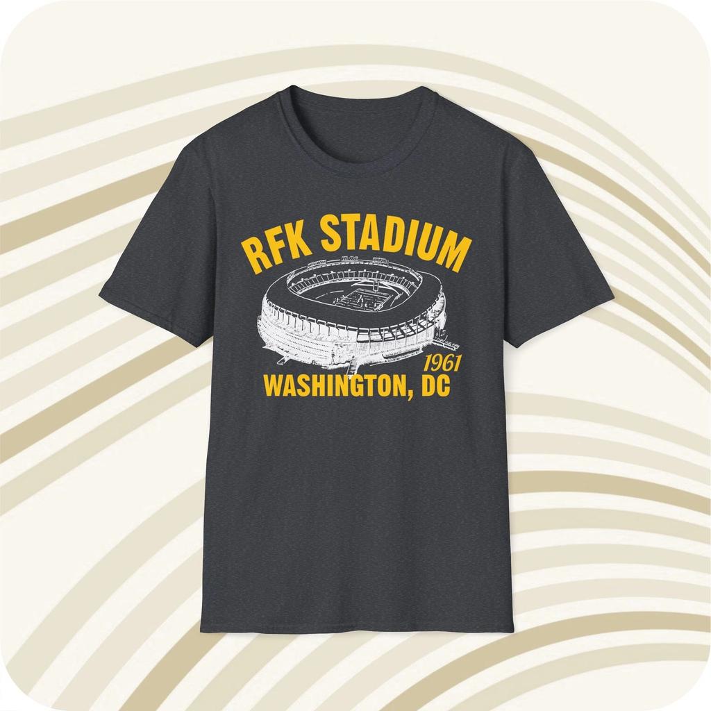 RFK Stadium 1961 Classic Cut Football T shirt - Washington Commanders
