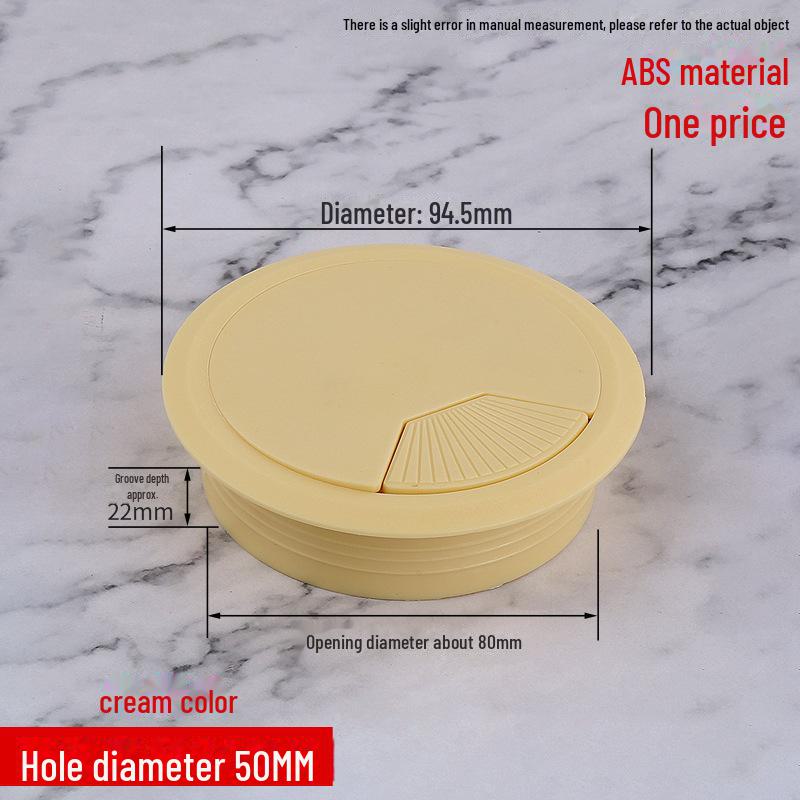 ABS Round Wire Desk Grommet Cover for Desktop Cable Management and Furniture Cabinet Hardware.