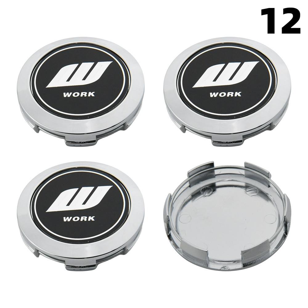 4 PZ 64MM Diametro Esterno / 62MM Diametro Interno Tappo Per Cerchi WORK EMOTION EQUIP MEISTER Logo VS & WORK Tappo Centrale Ruota Copri Ruota Auto Sportiva Tappi Mozzo
