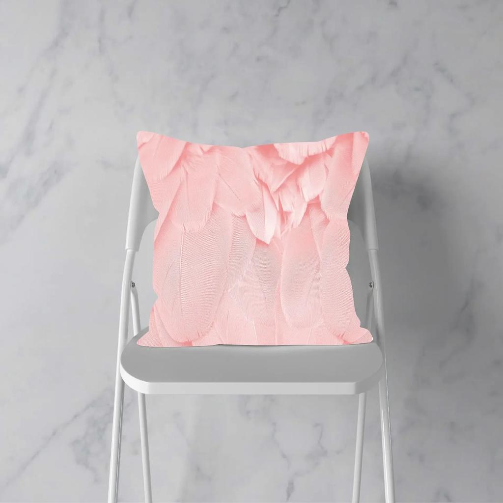 Hot Pink Roses Swan Feathers Geometric Cushion Cover Modern Fashion Nordic Simple Pillowcase Home Decor Sofa Throw Pillows Cover