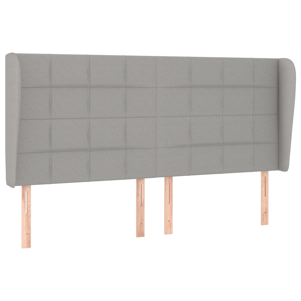 Vidaxl Wingback Headboard, Light Gray, 183X23X118/128 Cm, Fabric