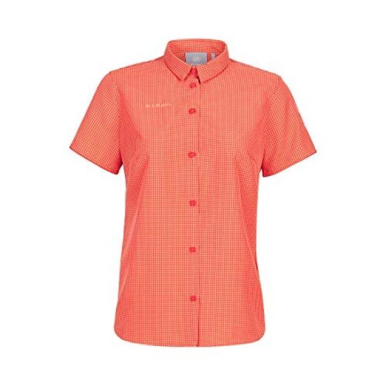 Chemise Femme Mammut Manches Courtes - Taille M - Carreaux Orange - Randonnée Outdoor