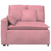 Modular Sofa End Module with Armrest and Cushions Pink 100 Cm