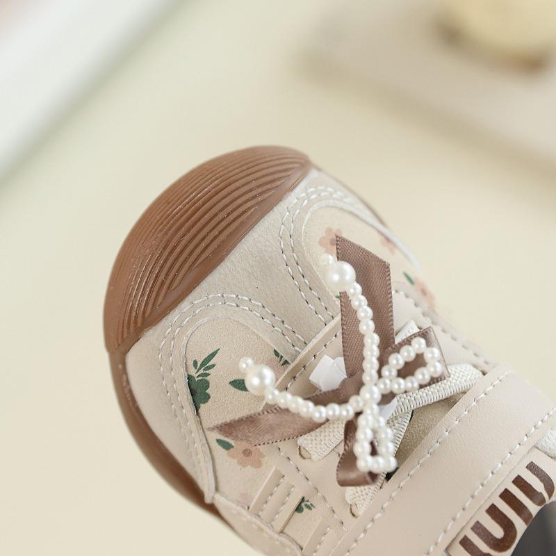 Infant Toddler Walking Shoes, Autumn Baby Girls' Soft-Soled Sneakers, Bow-Knot Korean Style Princess Shoes for Little Girls.