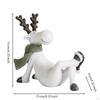 Deer Figurine White Body Decorative Ornament Dark Antlers Home Decoration Cozy Elk