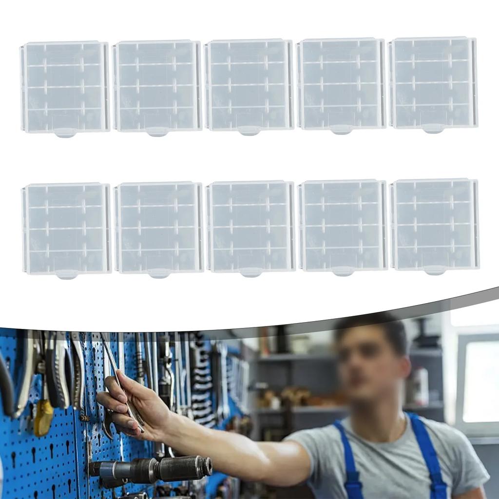 10 Stück Batterie-Aufbewahrungsbox Kunststoffgehäuse Batterie-Aufbewahrungsbox Halter 67×60×18mm Für AA AAA Batterien Organizer Zubehör
