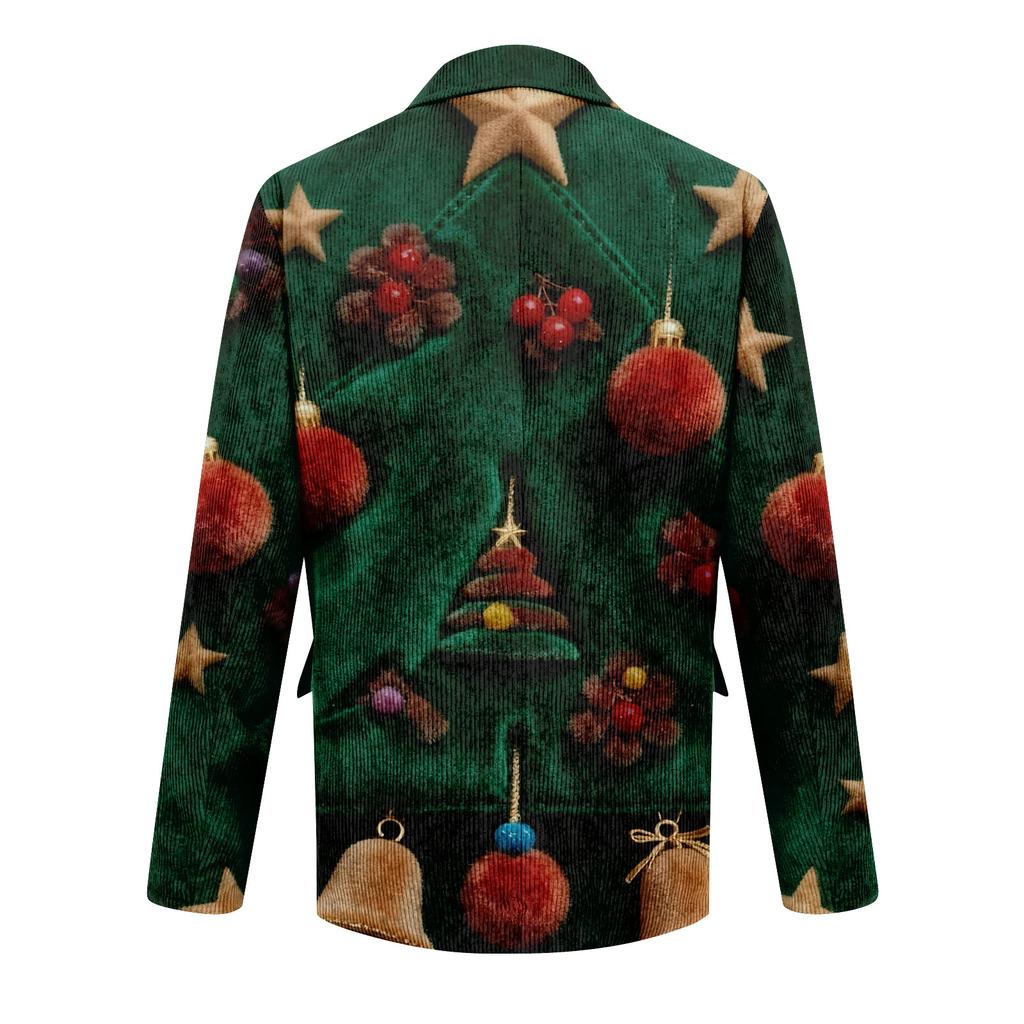 Herren Hässlicher Weihnachten Kord Warmtaschen Anzugjacke Strickjacke Herren Freizeitanzug