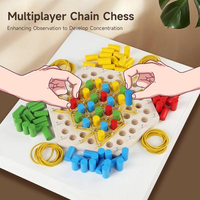 Wooden Toy Chess Game Rubber Band Game Family Interaction Brilliant Duel Board Game Board Game Toys