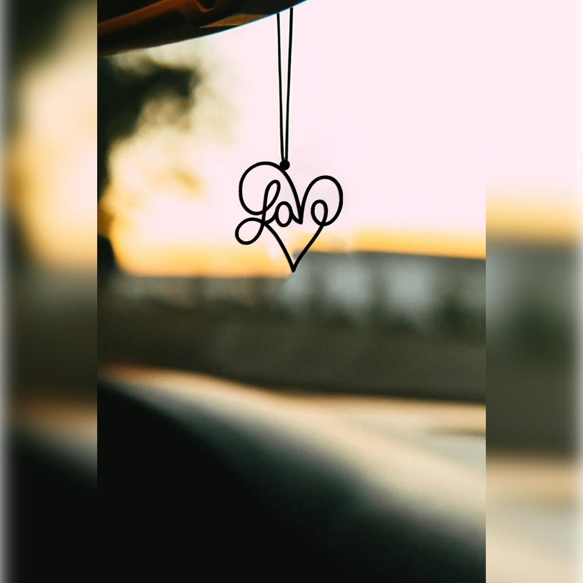 

Metal Love Motif Rearview Mirror Ornament Car Accessory Hanging Decoration