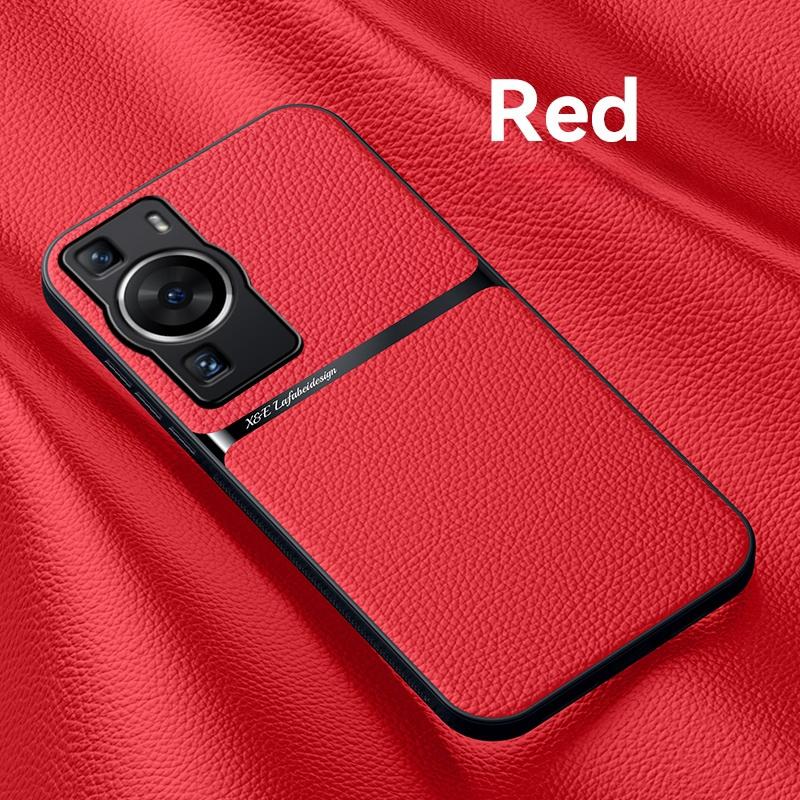 For Huawei P60 Pro Case Car Magnetic Holder Leather Phone Case For Huawei P 60 60Pro Soft Silicone Shockproof Bumper Back Cover